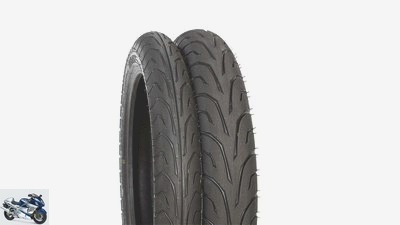 Motorcycle tires for classic and youngtimers in the test dimensions 100-90-18 and 120-90-18
