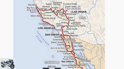 Motorcycle tour Baja California and California