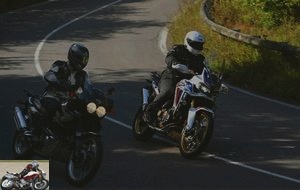 XRV 750 and CRF1000L in curve