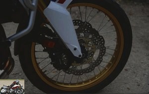 The front brake of the CRF1000L