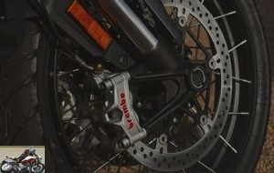 2 330 mm discs, Brembo M50 Stylema 4-piston radial calipers, curved ABS
