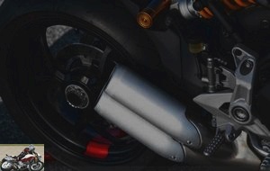 The Ducati is shod in Pirelli Diablo Rosso III