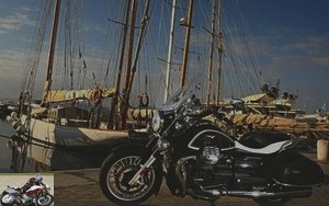 Moto Guzzi California 1400 Touring on the port and the Croisette
