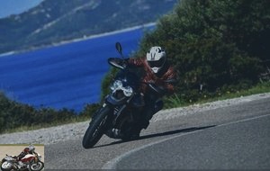 Confidence climbs quickly on the handlebars of the Guzzi