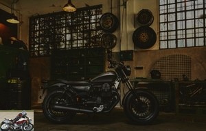 Moto Guzzi V9 in the garage