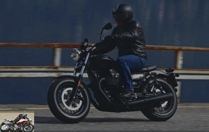 Moto Guzzi V9 on motorway