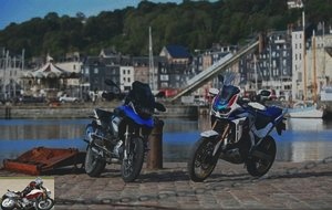 BMW 1250 GS and Honda Africa Twin 1100 in town