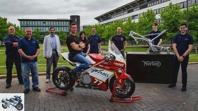 Norton supports the WMG team: the hand on the electric motorcycle