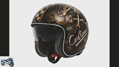 Premier retro helmets with signs of wear and tear