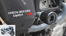PS reader question about motorcycle technology crash pads