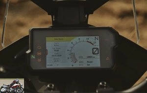The color TFT speedometer of the KTM 390 Adventure