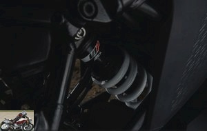 The WP Apex rear shock of the KTM 390 Adventure