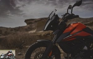 The WP fork of the KTM 390 Adventure