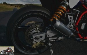 The bike receives a Moriwaki Monster 4-1 exhaust system