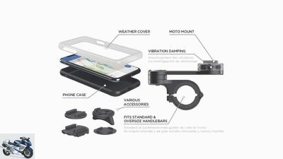 SP-Connect Moto Bundle: smartphone holder including protective cover