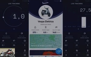 The screens and information of the Vespa Mia mobile application