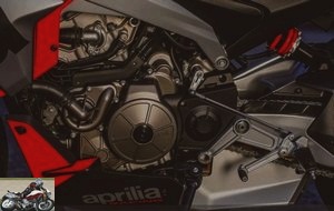 The Aprilia twin delivers 95 horsepower and 67 Nm here
