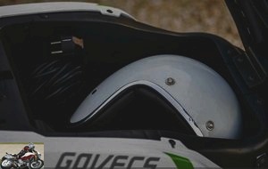 The Govecs trunk can accommodate a jet helmet