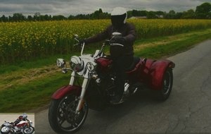 The Harley-Davidson Freewheeler on the road