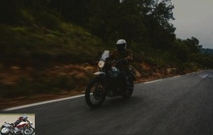 The Royal Enfield Himalayan in a straight line