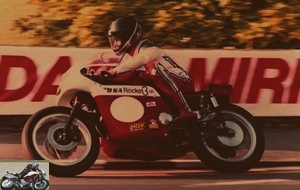 Alan on the Rocket 3 during the 1984 Tourist Trophy practice