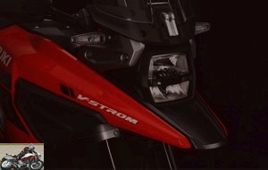The look of the V-Strom changes significantly with its square LED headlight