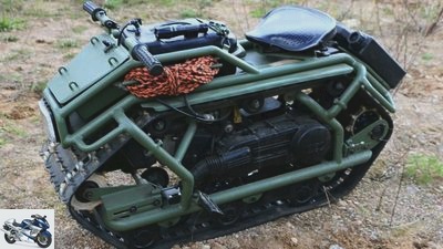 Tinkerer builds small off-road motorcycle with a snowmobile chain