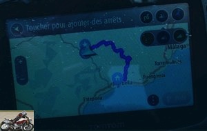 Winding road on TomTom Rider GPS