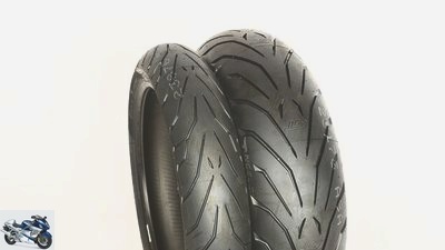 Touring tire test 120 70 ZR 17 and 180 55 ZR 17