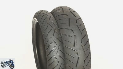 Touring tire test 120 70 ZR 17 and 180 55 ZR 17