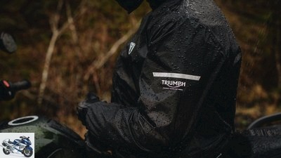 Triumph with a rain suit and high-tech fabrics