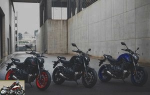 The Yamaha MT-07 comes in three colors for 2021