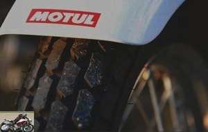 Front tire with studs