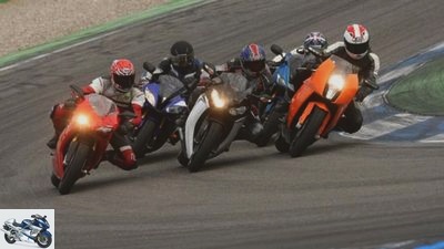Comparison test Ducati 1098S, Honda Fireblade, KTM 1190 RC8, Triumph Daytona 675, Yamaha YZF-R6