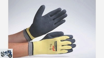 Workshop gloves for screwing on the motorcycle
