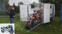 Caravan with motorcycle transport option