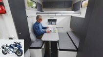 Caravan with motorcycle transport option