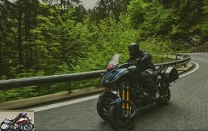 The Yamaha Niken GT on the road