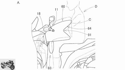 Yamaha patented scooter airbags