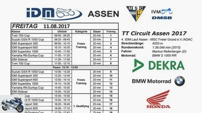 Schedule IDM Assen 2017