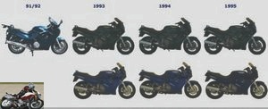 All the evolutions of the Triumph Trophy T3, in the different colors.